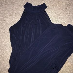 Navy Halter Top Jumpsuit